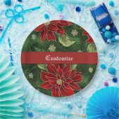 Elegant kerst Poinsettia Papieren Bordje (Feest)