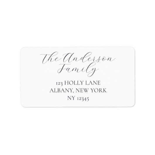 Elegant kerst retour adres etiket (Voorkant)