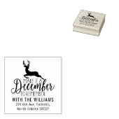 Elegant kerst retour adres, hert rubberstempel (Gestempeld)