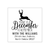 Elegant kerst retour adres, hert rubberstempel (Afrduk)