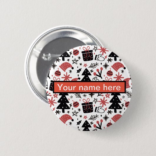 Elegant kerst ronde button 5,7 cm (Voorkant /achterkant)