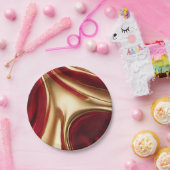 Elegant kerst-rood en goud- papieren bordje (Feest)