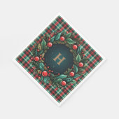 Elegant Kerst Rood en Groen Plaid Servet (Hoek)