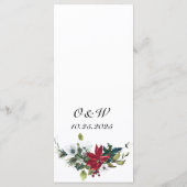 Elegant Kerst Rood Poinsettia Bruiloft Diner Me Menu (Achterkant)