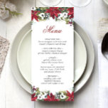 Elegant Kerst Rood Poinsettia Bruiloft Diner Me Menu<br><div class="desc">Voor verdere aanpassing,  te klikken gelieve de "pas verder"verbinding aan en ons ontwerphulpmiddel te gebruiken om deze sjabloon te wijzigen.</div>