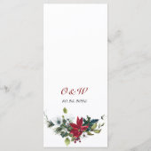 Elegant Kerst Rood Poinsettia Bruiloft Diner Me Menu (Achterkant)