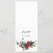 Elegant Kerst Rood Poinsettia Bruiloft Diner Menu (Achterkant)