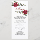 Elegant Kerst Rood Poinsettia Bruiloft Diner Menu (Voorkant)