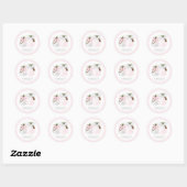 Elegant Kerst Roze Meisje Baby shower Ronde Sticker (Vel)