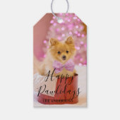 Elegant Kerst Schattige Puppy Happy Pawholidays Cadeaulabel (Voorkant)