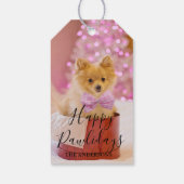 Elegant Kerst Schattige Puppy Happy Pawholidays Cadeaulabel (Achterkant)