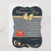 Elegant Kerst slee, Boog, Kerstfeest Kaart (Voorkant)