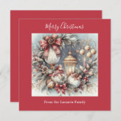 Elegant Kerst Waterverf Afbeelding Feestdagenkaart (Voorkant / Achterkant)