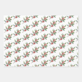 Elegant Kerst Waterverf Botanisch Rood Groen Inpakpapier Vel (Voorkant)