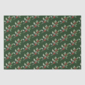 Elegant Kerst Waterverf Botanisch Rood Groen Tissuepapier (Voorkant)