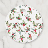 Elegant Kerst Waterverf Botanische Gift Label (Achterkant)