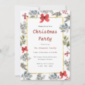 Elegant Kerst Waterverf Modern Holiday Party Kaart (Voorkant)