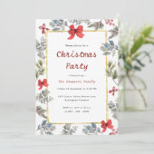 Elegant Kerst Waterverf Modern Holiday Party Kaart (Staand voorkant)