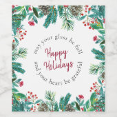 Elegant kerst wijn etiket (Enkel label)