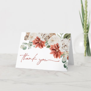 Elegant Kerst Winter Rood Goud Vrijgezellenfeest Bedankkaart