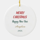 Elegant kerst wit paard keramisch ornament (Achterkant)