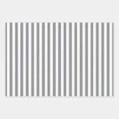 Elegant Kerst Zilver en Wit Gestreept Inpakpapier Vel (Voorkant 3)