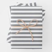 Elegant Kerst Zilver en Wit Gestreept Inpakpapier Vel (In situ)