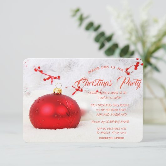 Elegant kerstbal Company kerst Kaart (Staand voorkant)