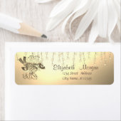 Elegant, kerstbal, kerstlampjes, goud etiket (Insitu)