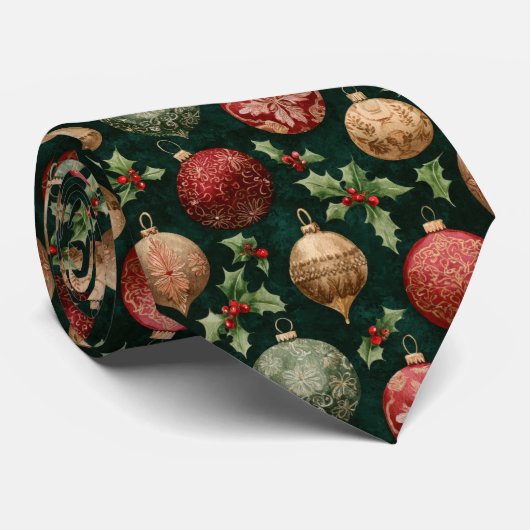 Elegant Kerstbal Patronen Stropdas (Opgerold)