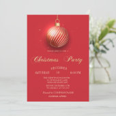 Elegant kerstbal Red Kerstmis Company Party Kaart (Staand voorkant)