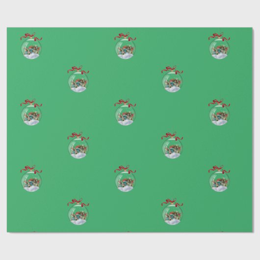 Elegant kerstbal Retro Car Holiday Cadeaupapier (Vlak)