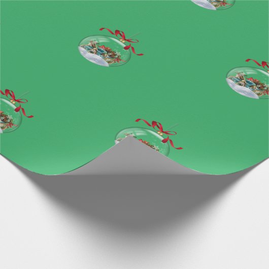 Elegant kerstbal Retro Car Holiday Cadeaupapier (Hoek)