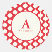 Elegant  kerstbal ronde sticker (Voorkant)