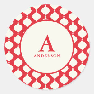 Elegant kerstbal ronde sticker