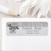 Elegant, kerstbal, zilver glittery etiket (Insitu)