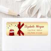 Elegant kerstbalken, Cadeaus, rode boe Etiket (Insitu)