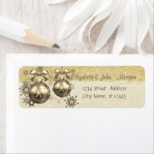 Elegant, kerstbalken, sneeuwvlokken, glitterie etiket (Insitu)