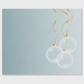 Elegant kerstballen Blue Holiday Cadeaupapier (Vlak)