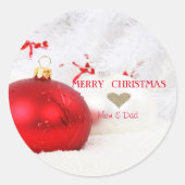 Elegant kerstballen.Branches Ronde Sticker (Voorkant)