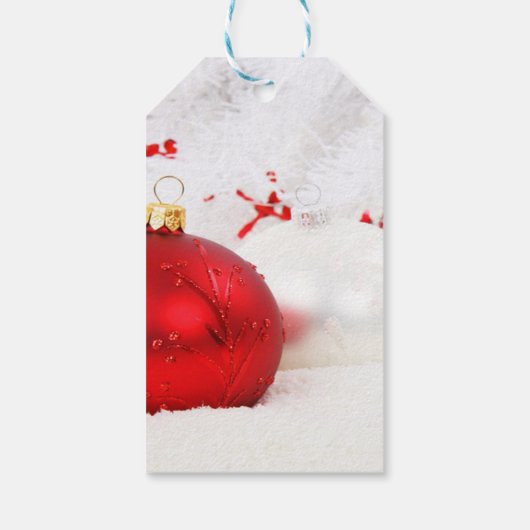 Elegant kerstballen cadeaulabel (Achterkant)