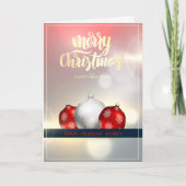 Elegant kerstballen feestdagen kaart (Voorkant)