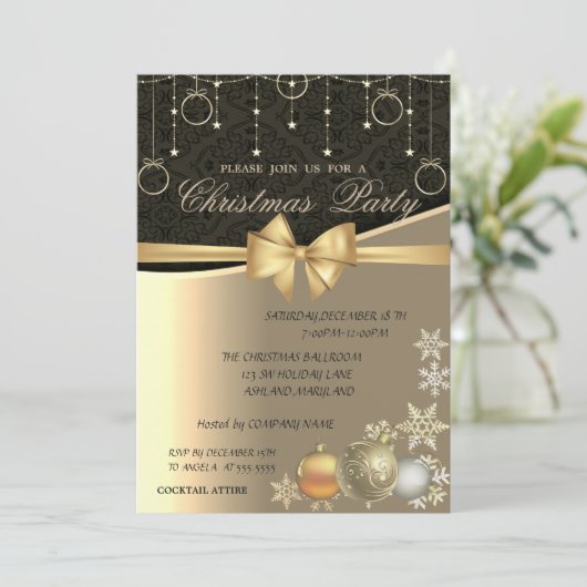 Elegant kerstballen, feestfeest kaart (Staand voorkant)