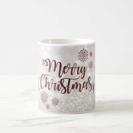 Elegant, kerstballen, Glittery Bokeh Koffiemok (Center)