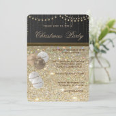 Elegant kerstballen, glittery, kerstfeest kaart (Staand voorkant)