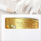 Elegant kerstballen, goud, sneeuwvlokken etiket (Insitu)