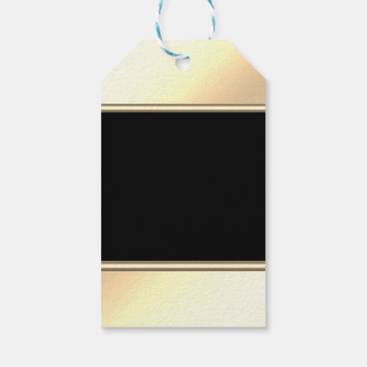 Elegant kerstballen, goud, zwart-gepersonaliseerd cadeaulabel (Achterkant)