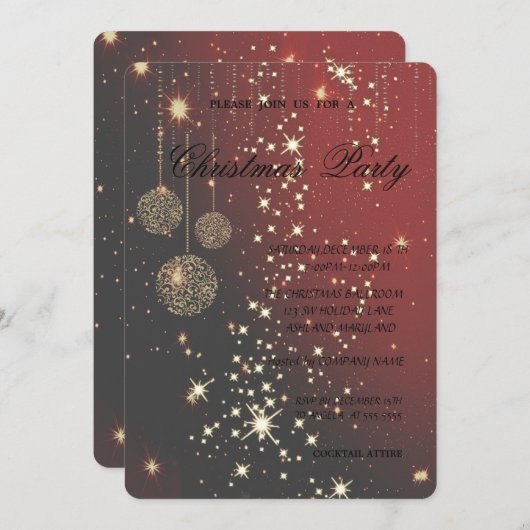 Elegant kerstballen, kerstfeest kaart (Voorkant / Achterkant)