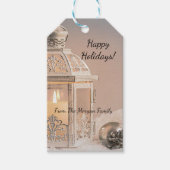 Elegant kerstballen, Lantern Cadeaulabel (Voorkant)