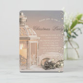 Elegant kerstballen, Lantern kerstparty Kaart (Staand voorkant)